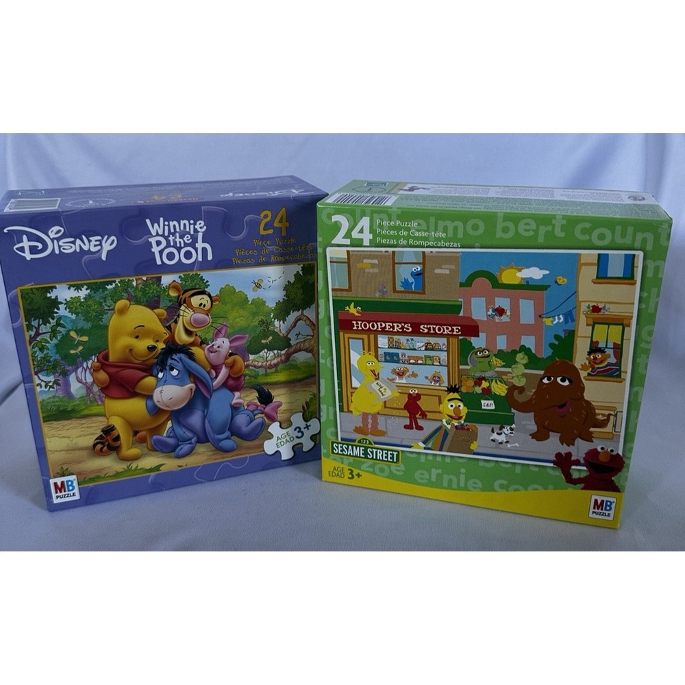 New Puzzles Lot Sesame Street  Disney Winnie The Pooh 24 Pieces Learning 2005